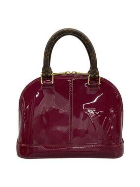 Louis Vuitton Handbag Vernis Miroir Alma BB Magenta Leather